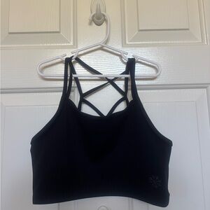 Bloch- Like new black crop tops with strap design on back. Size Girls 14